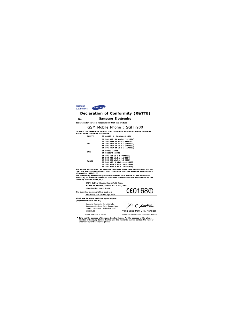 Samsung SGH-i900 User Manual | Page 109 / 110