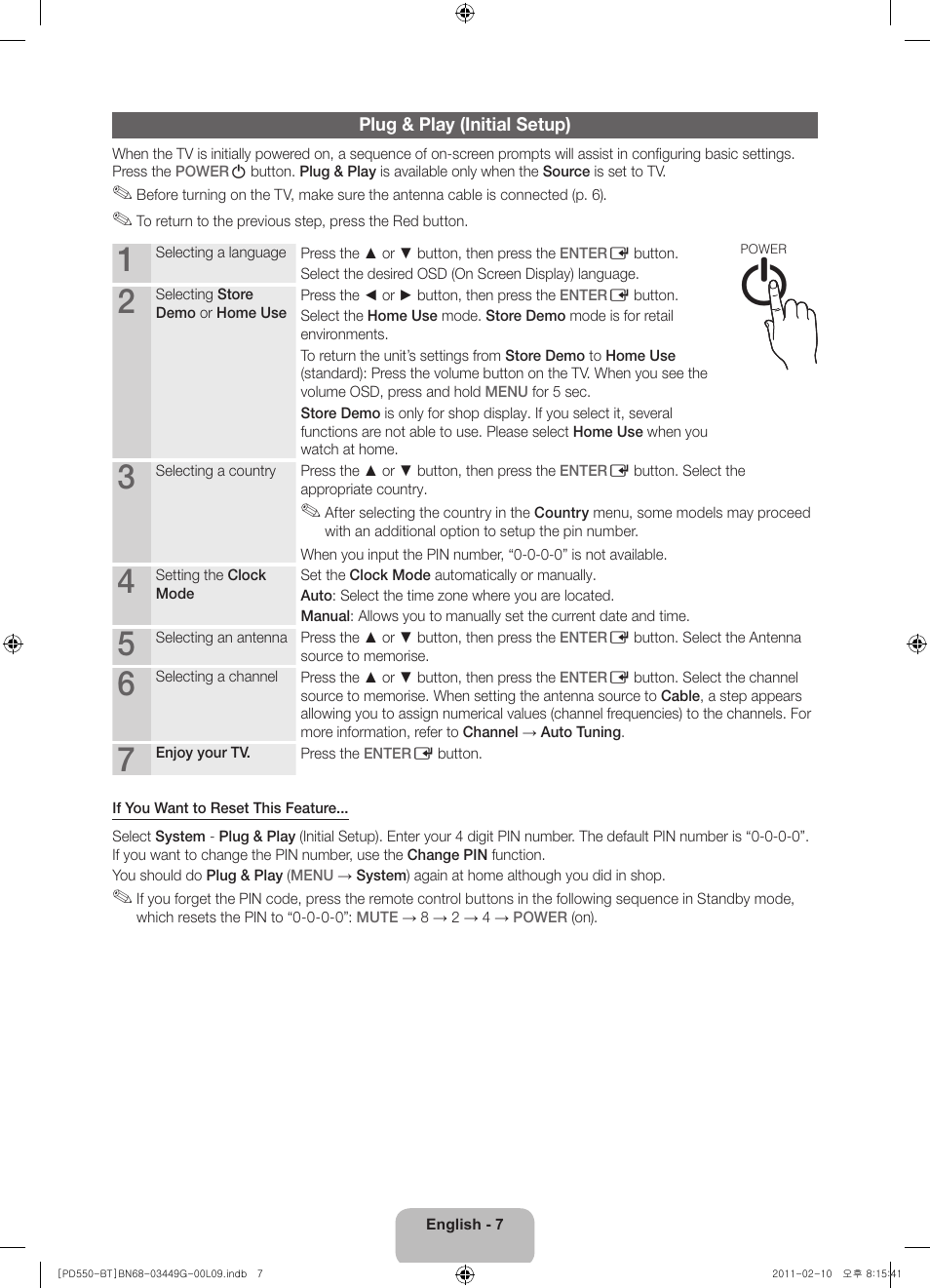 Samsung PS59D550C1W User Manual | Page 7 / 166