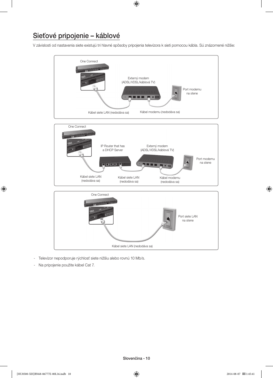 Sieťové pripojenie – káblové | Samsung UE65HU8500L User Manual | Page 178 / 386