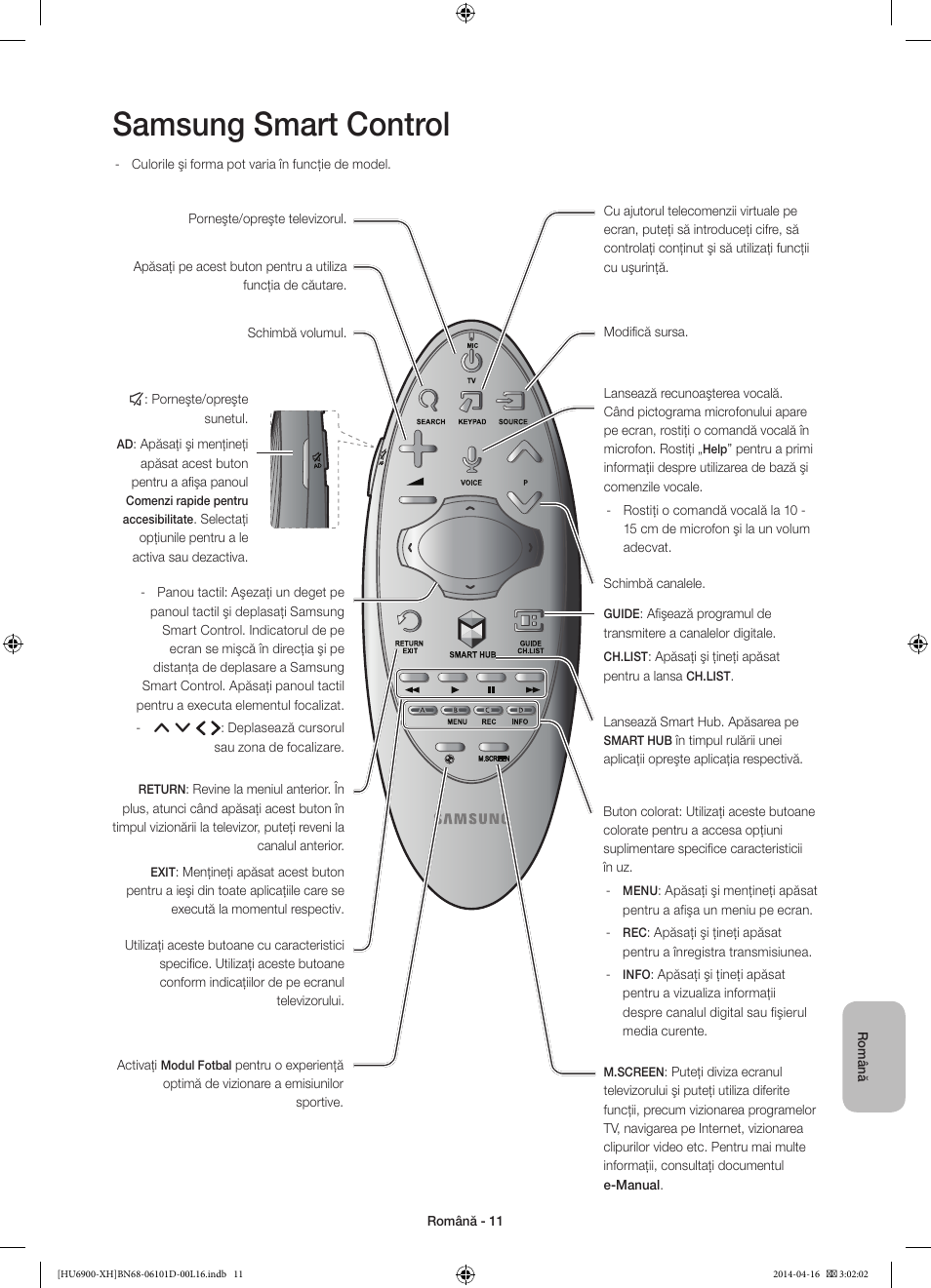 Samsung smart control | Samsung UE55HU6900S User Manual | Page 203 / 385