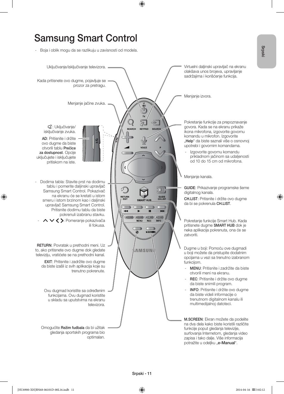 Samsung smart control | Samsung UE55HU6900S User Manual | Page 227 / 385