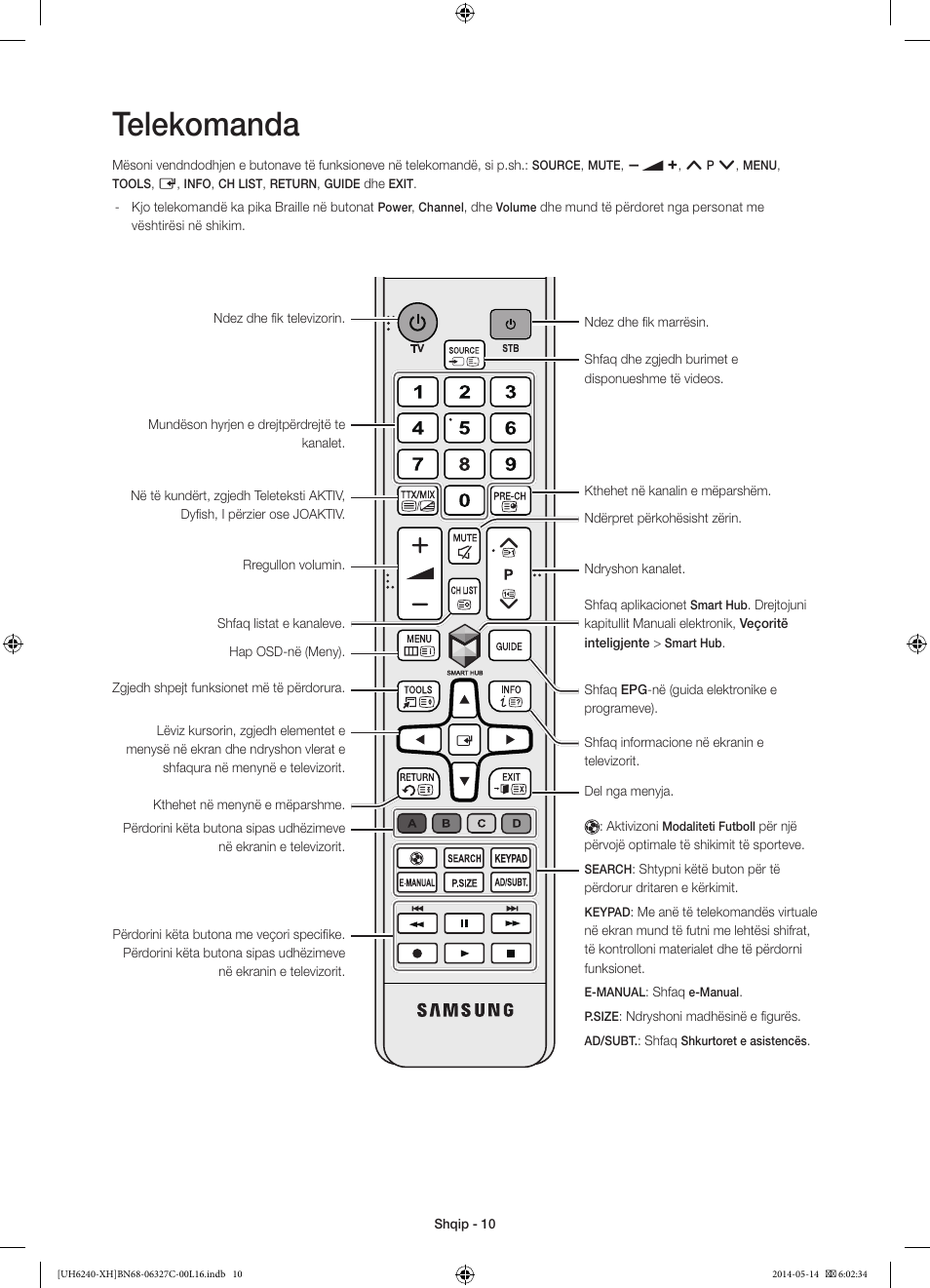 Telekomanda | Samsung UE60H6270SS User Manual | Page 210 / 321
