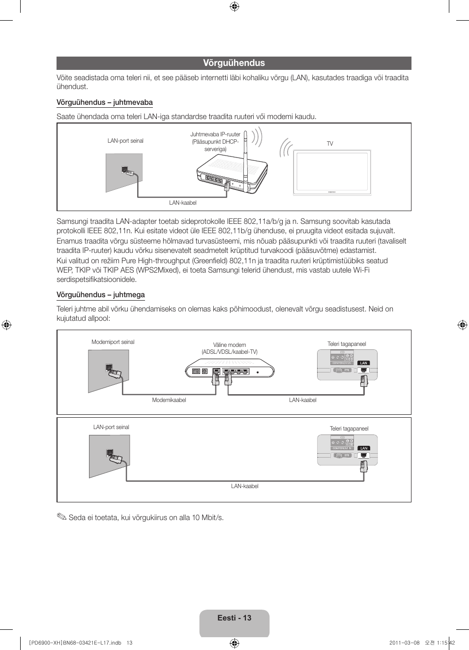Võrguühendus | Samsung PS51D6900DS User Manual | Page 267 / 310