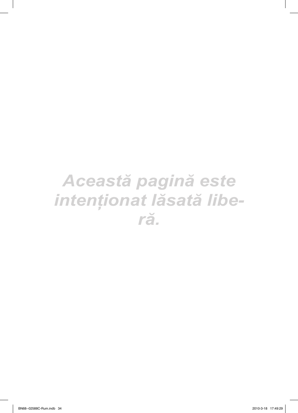 Această pagină este intenţionat lăsată libe- ră | Samsung LE19C350D1W User Manual | Page 298 / 331