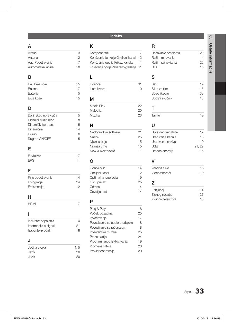 Samsung LE19C350D1W User Manual | Page 330 / 331