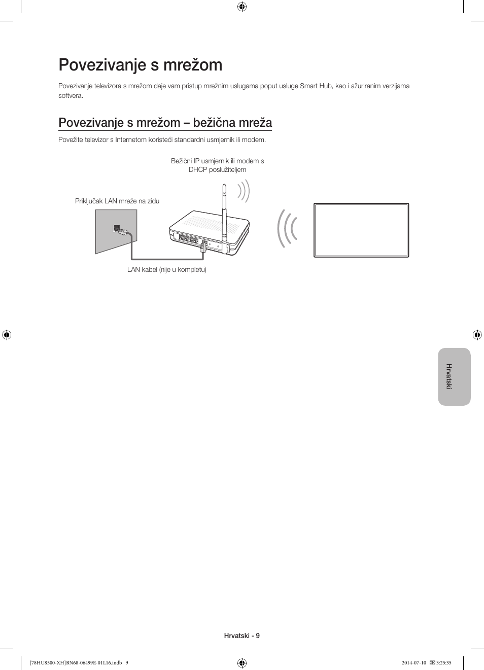 Povezivanje s mrežom, Povezivanje s mrežom – bežična mreža | Samsung UE78HU8500T User Manual | Page 129 / 385