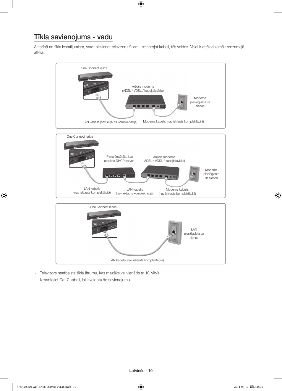 Tīkla savienojums - vadu | Samsung UE78HU8500T User Manual | Page 322 / 385