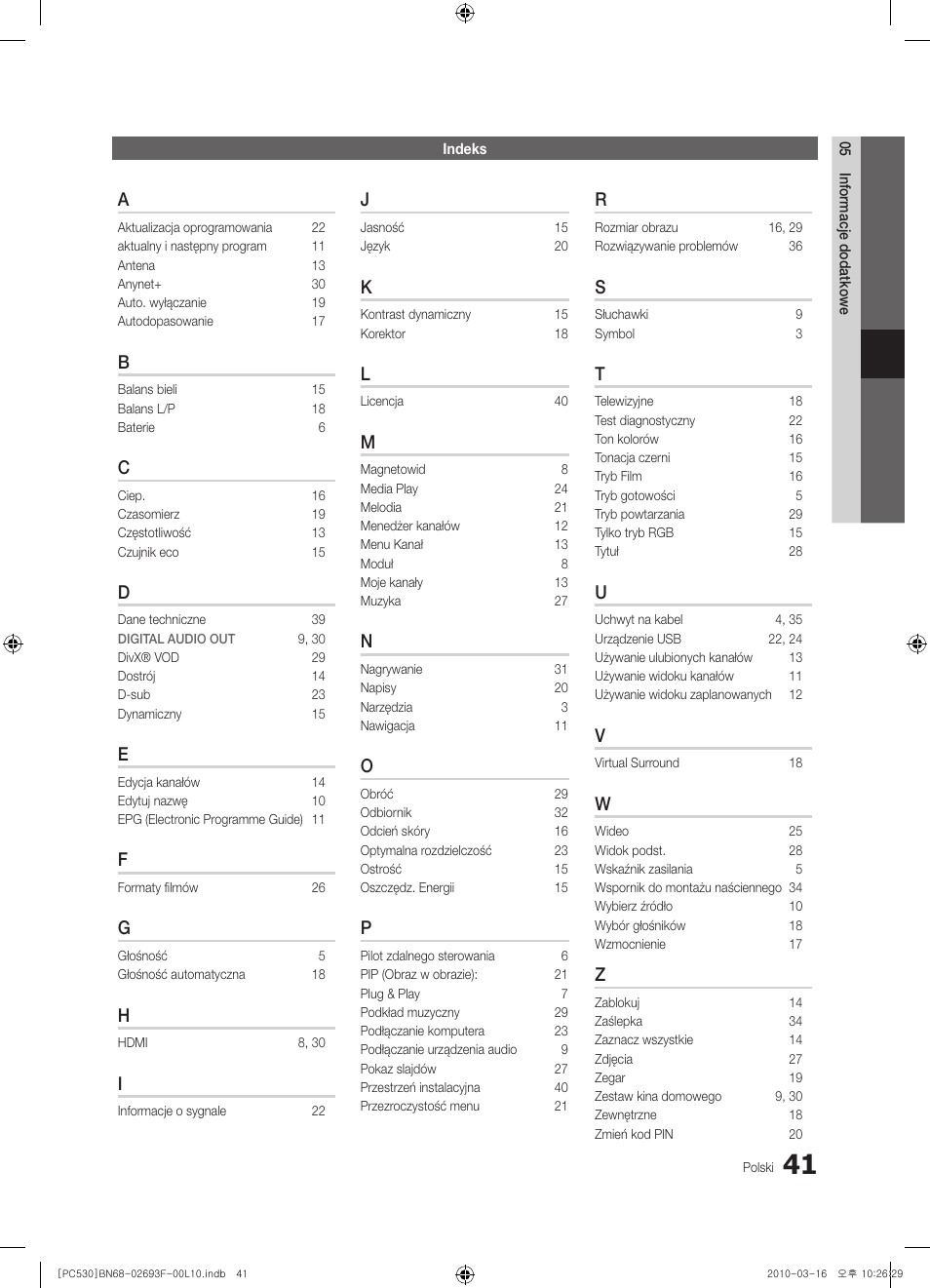 Samsung PS50C530C1W User Manual | Page 123 / 411