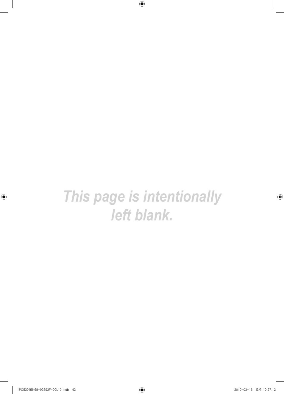 This page is intentionally left blank | Samsung PS50C530C1W User Manual | Page 165 / 411