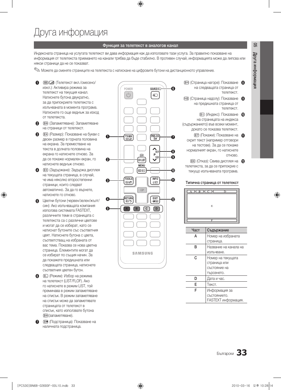 Друга информация | Samsung PS50C530C1W User Manual | Page 197 / 411