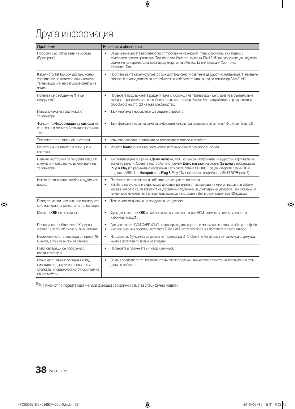 Друга информация | Samsung PS50C530C1W User Manual | Page 202 / 411