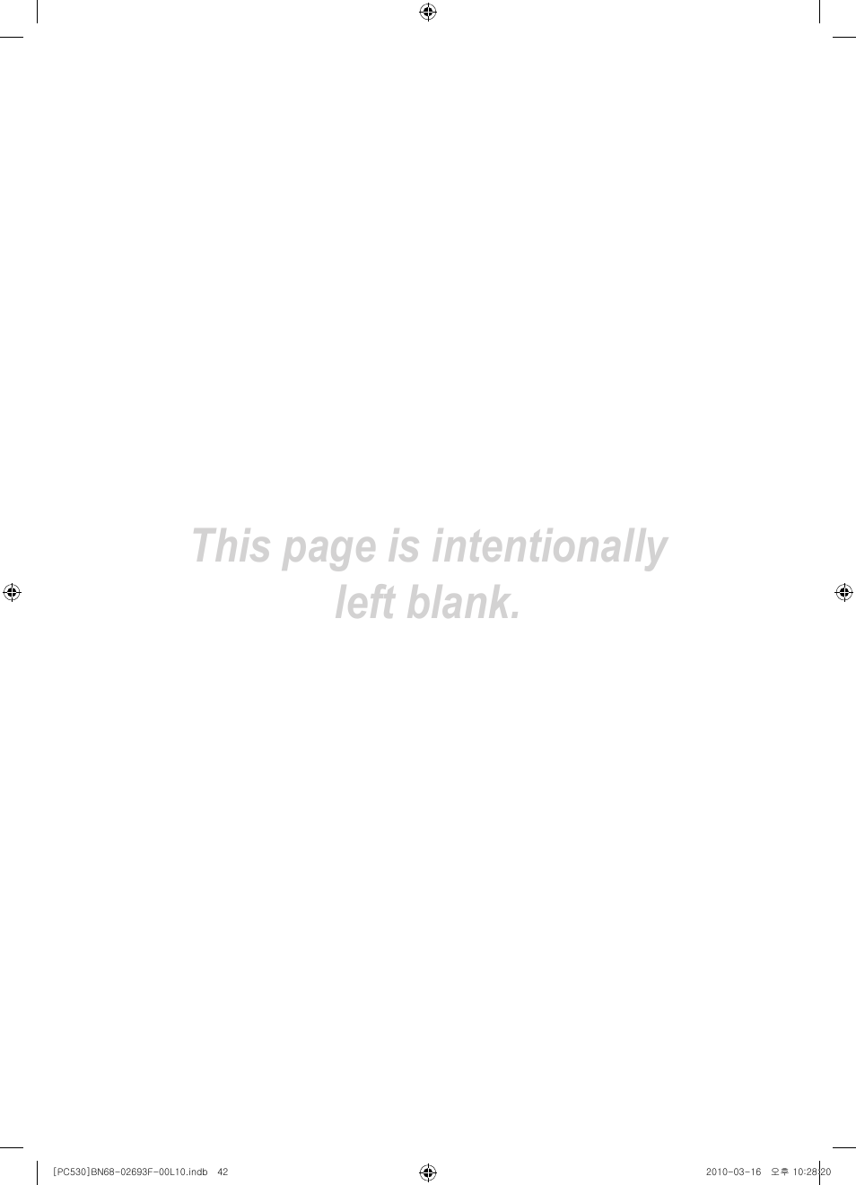 This page is intentionally left blank | Samsung PS50C530C1W User Manual | Page 206 / 411