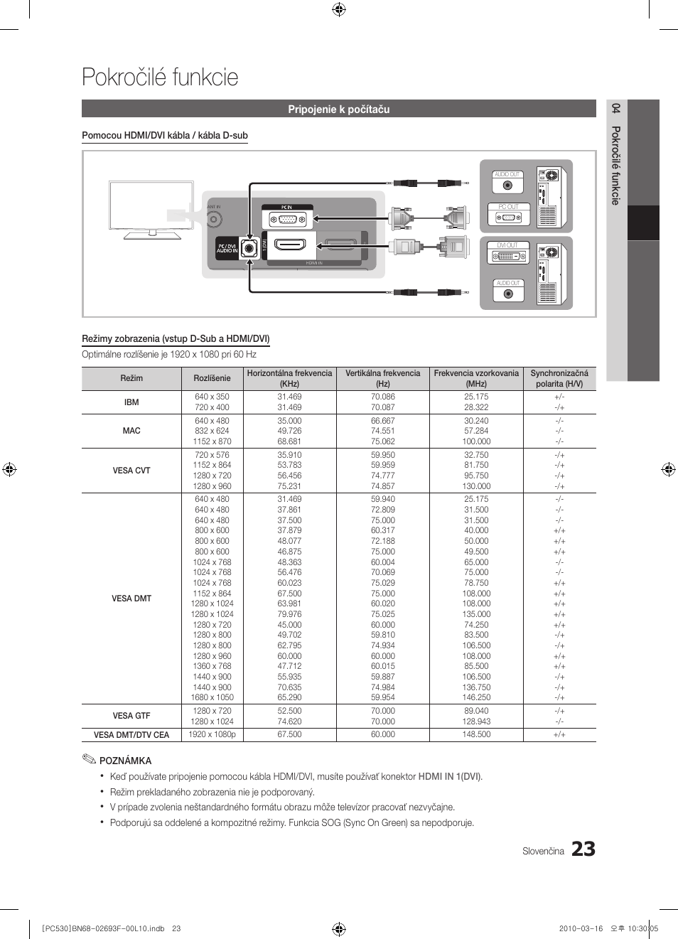 Pokročilé funkcie | Samsung PS50C530C1W User Manual | Page 310 / 411