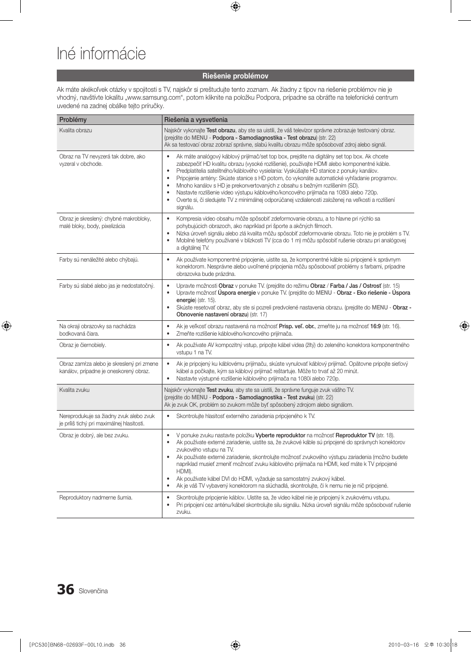 Iné informácie | Samsung PS50C530C1W User Manual | Page 323 / 411