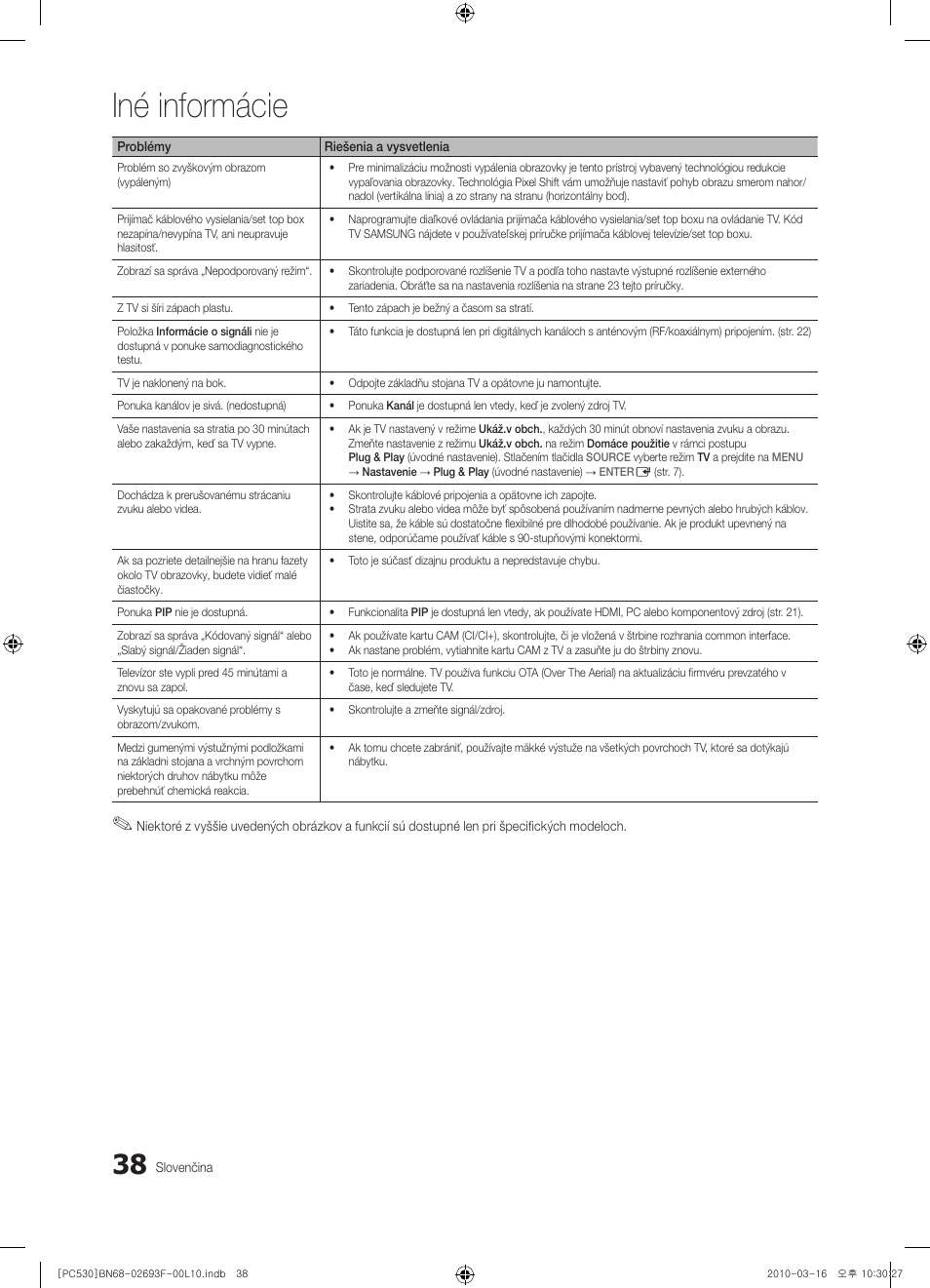 Iné informácie | Samsung PS50C530C1W User Manual | Page 325 / 411