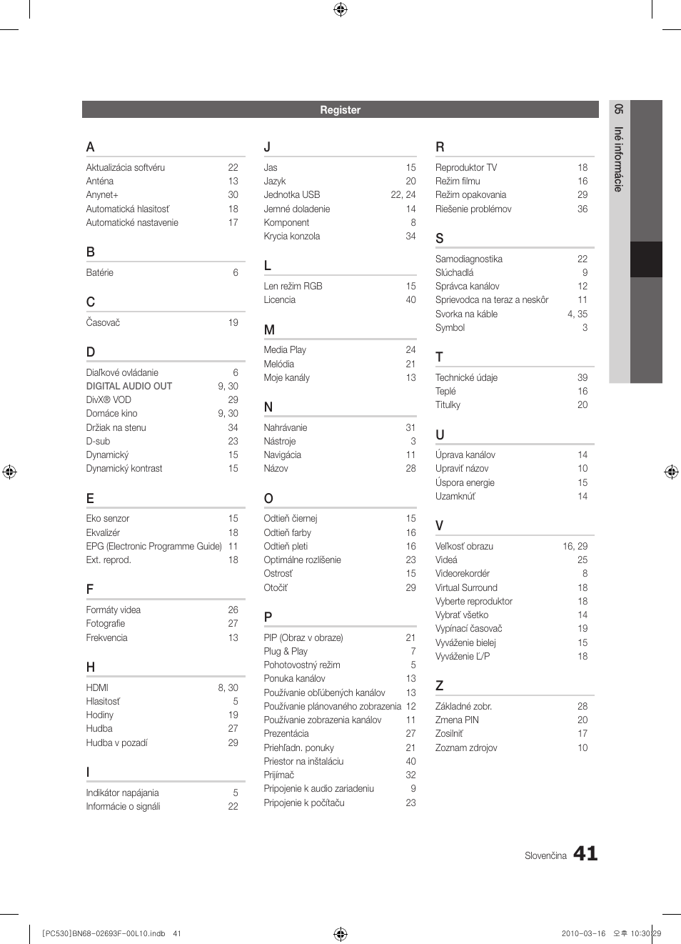 Samsung PS50C530C1W User Manual | Page 328 / 411