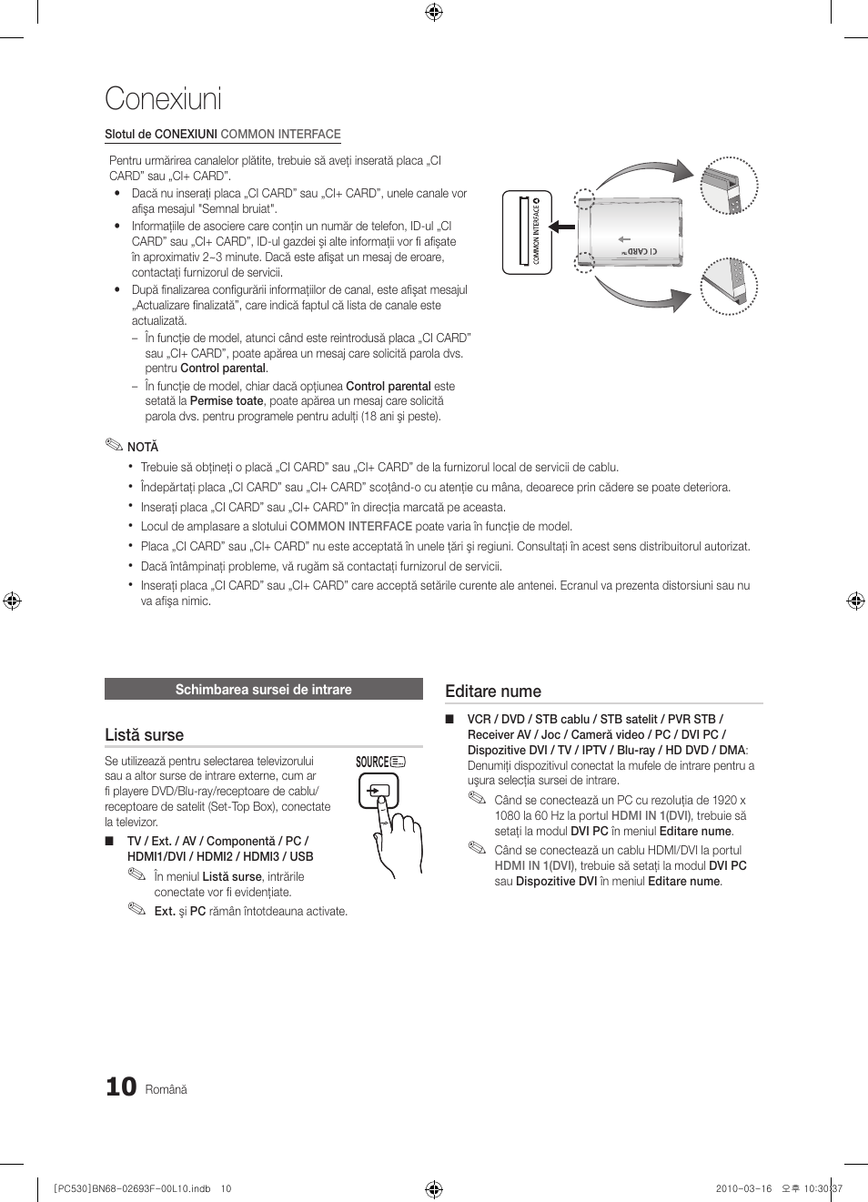 Conexiuni | Samsung PS50C530C1W User Manual | Page 338 / 411