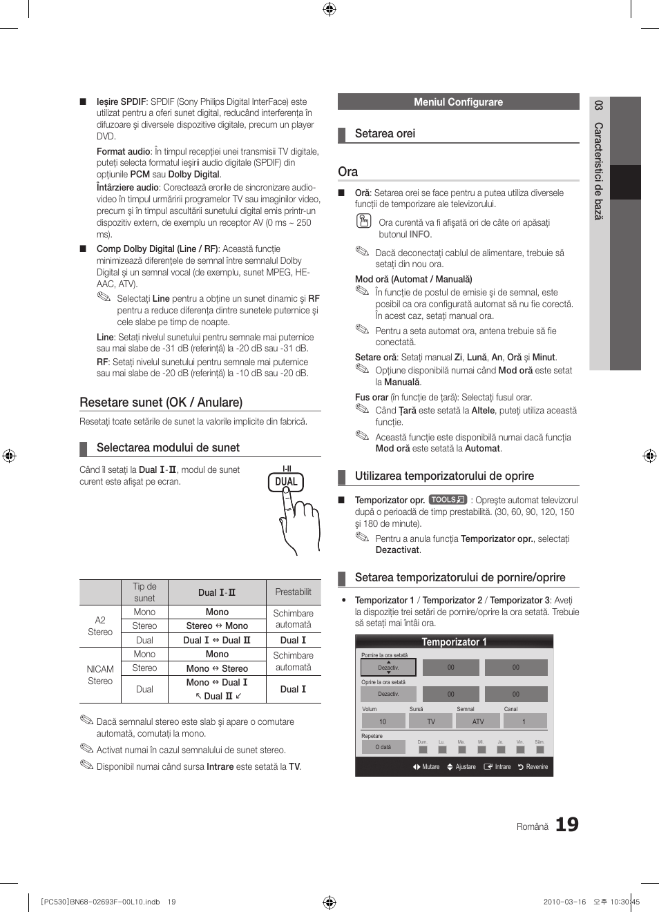 Resetare sunet (ok / anulare) | Samsung PS50C530C1W User Manual | Page 347 / 411