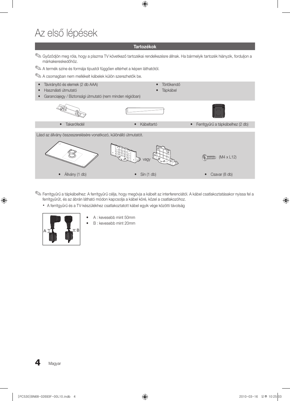 Az első lépések | Samsung PS50C530C1W User Manual | Page 45 / 411