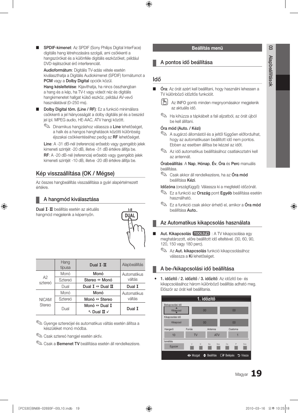 Kép visszaállítása (ok / mégse) | Samsung PS50C530C1W User Manual | Page 60 / 411