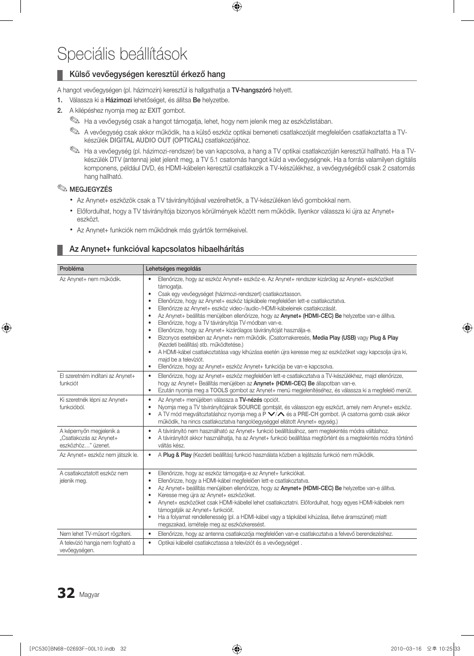 Speciális beállítások | Samsung PS50C530C1W User Manual | Page 73 / 411