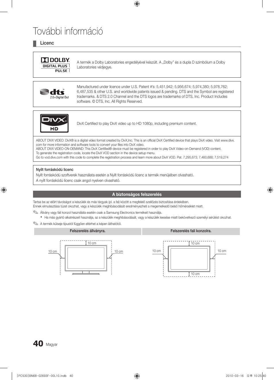 További információ | Samsung PS50C530C1W User Manual | Page 81 / 411