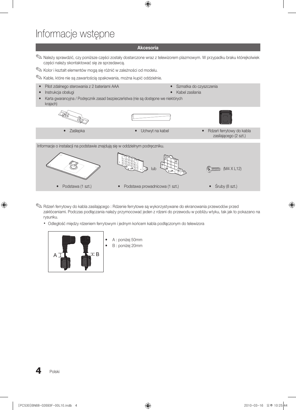 Informacje wstępne | Samsung PS50C530C1W User Manual | Page 86 / 411