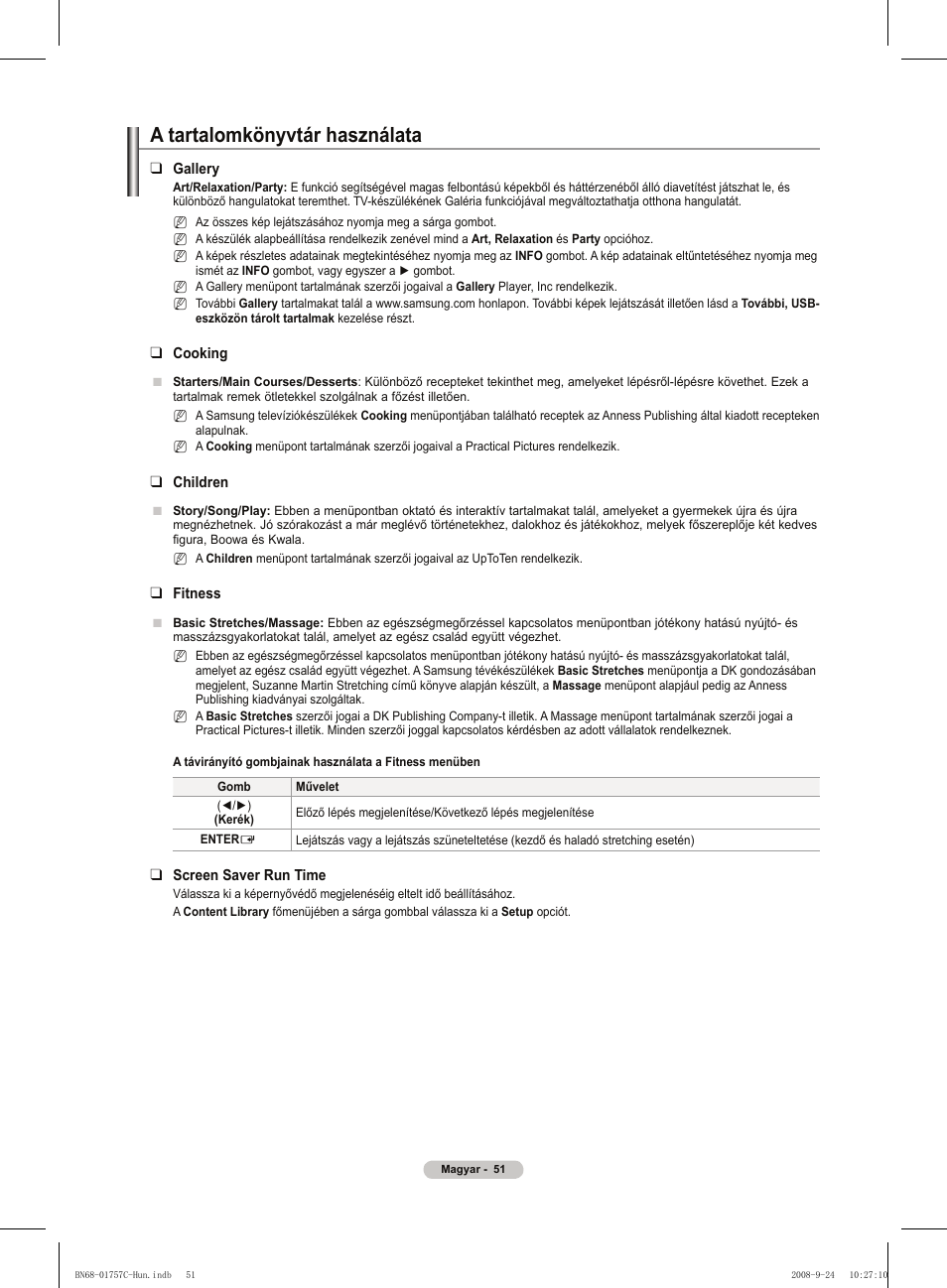 A tartalomkönyvtár használata | Samsung PS50A756T1M User Manual | Page 114 / 503