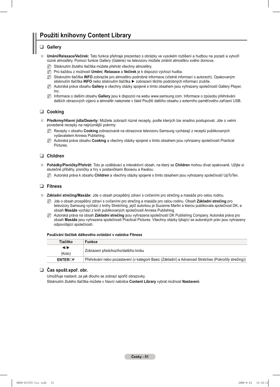 Použití knihovny content library | Samsung PS50A756T1M User Manual | Page 367 / 503
