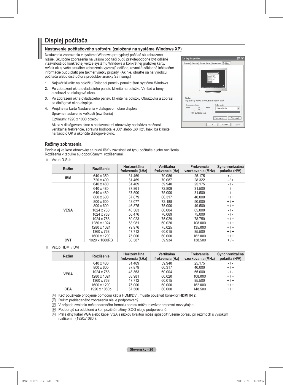Displej počítača | Samsung PS50A756T1M User Manual | Page 398 / 503