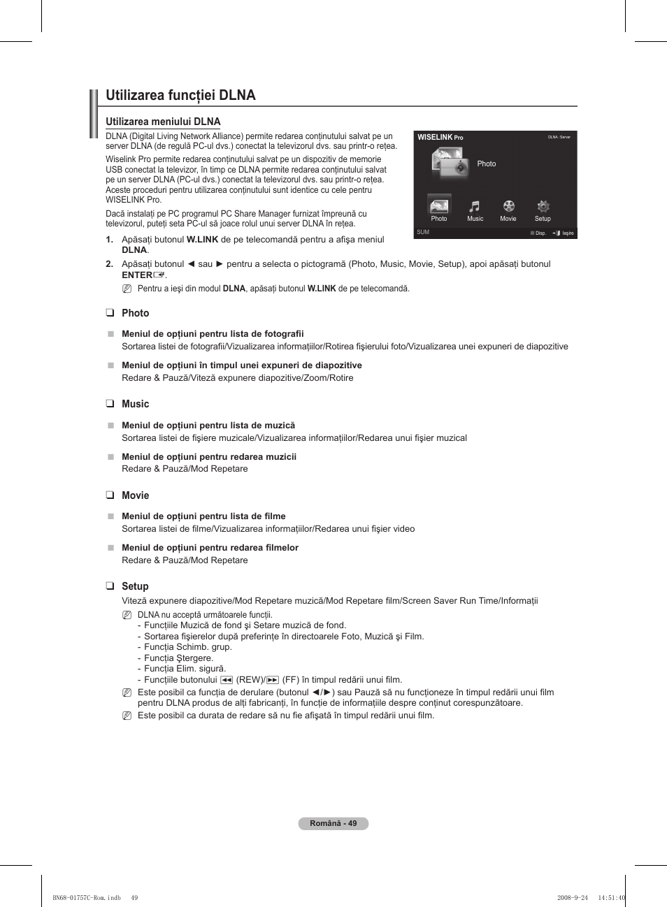Utilizarea funcţiei dlna | Samsung PS50A756T1M User Manual | Page 489 / 503