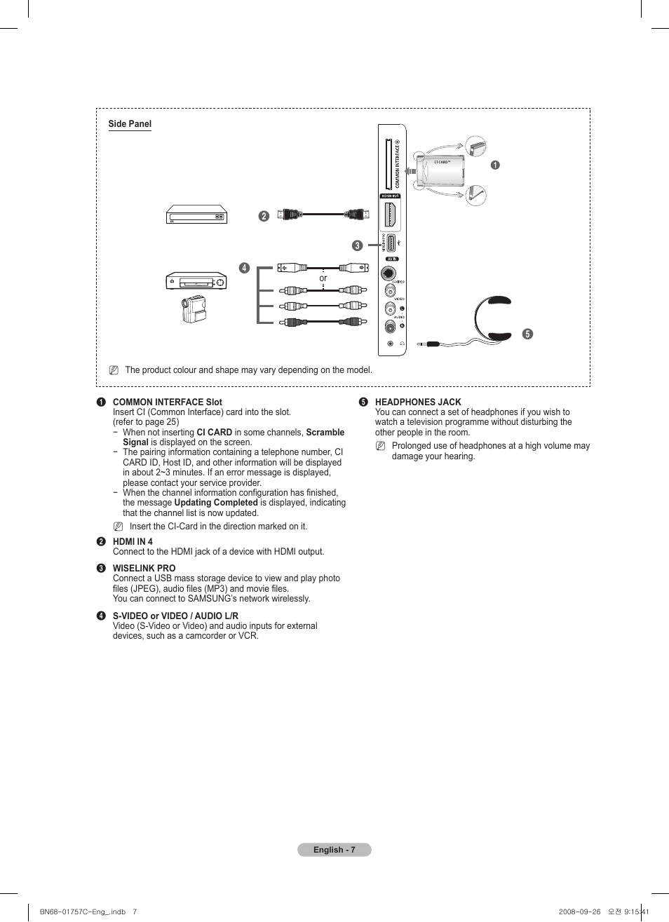 Samsung PS50A756T1M User Manual | Page 7 / 503