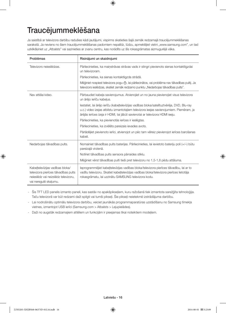 Traucējummeklēšana | Samsung UE58H5203AW User Manual | Page 276 / 321