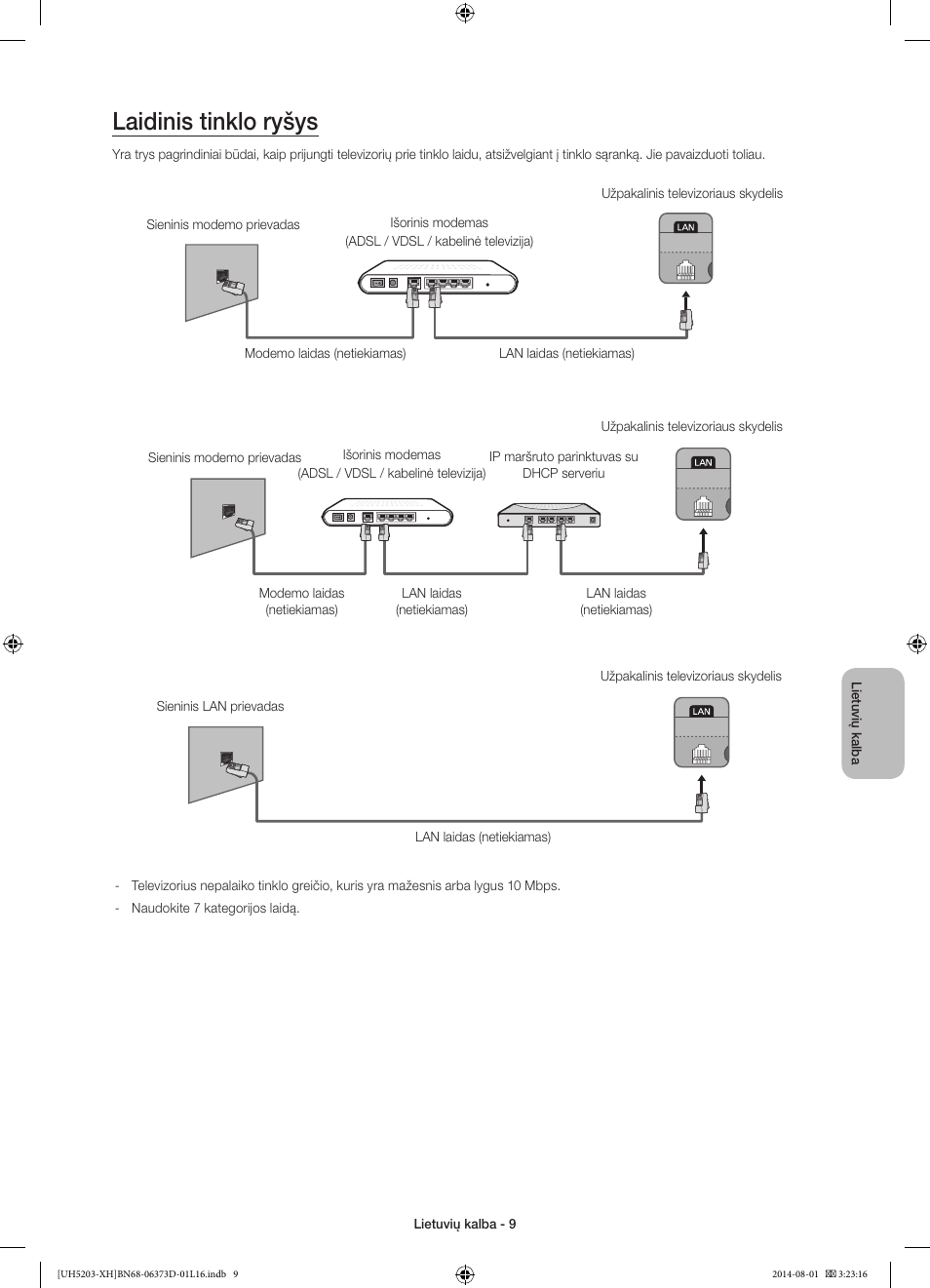 Laidinis tinklo ryšys | Samsung UE58H5203AW User Manual | Page 289 / 321