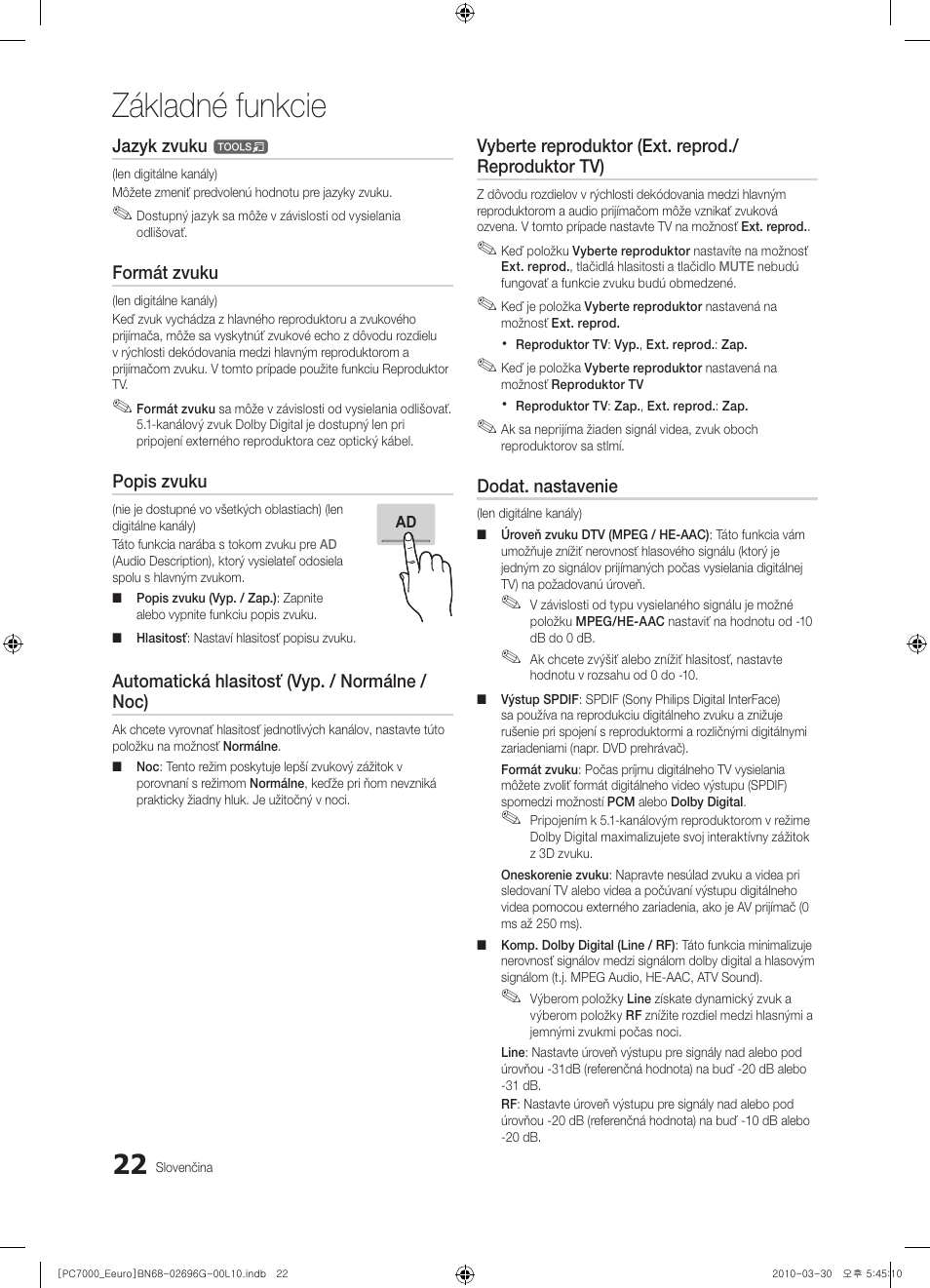 Základné funkcie | Samsung PS50C7000YW User Manual | Page 456 / 621