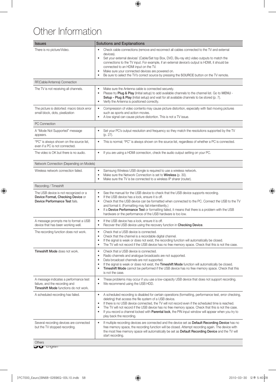 Other information | Samsung PS50C7000YW User Manual | Page 58 / 621