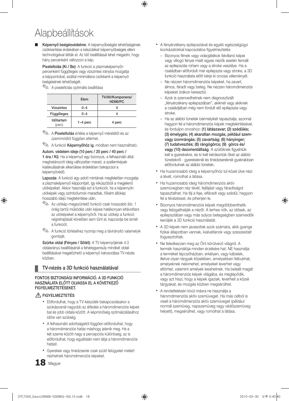 Alapbeállítások | Samsung PS50C7000YW User Manual | Page 80 / 621