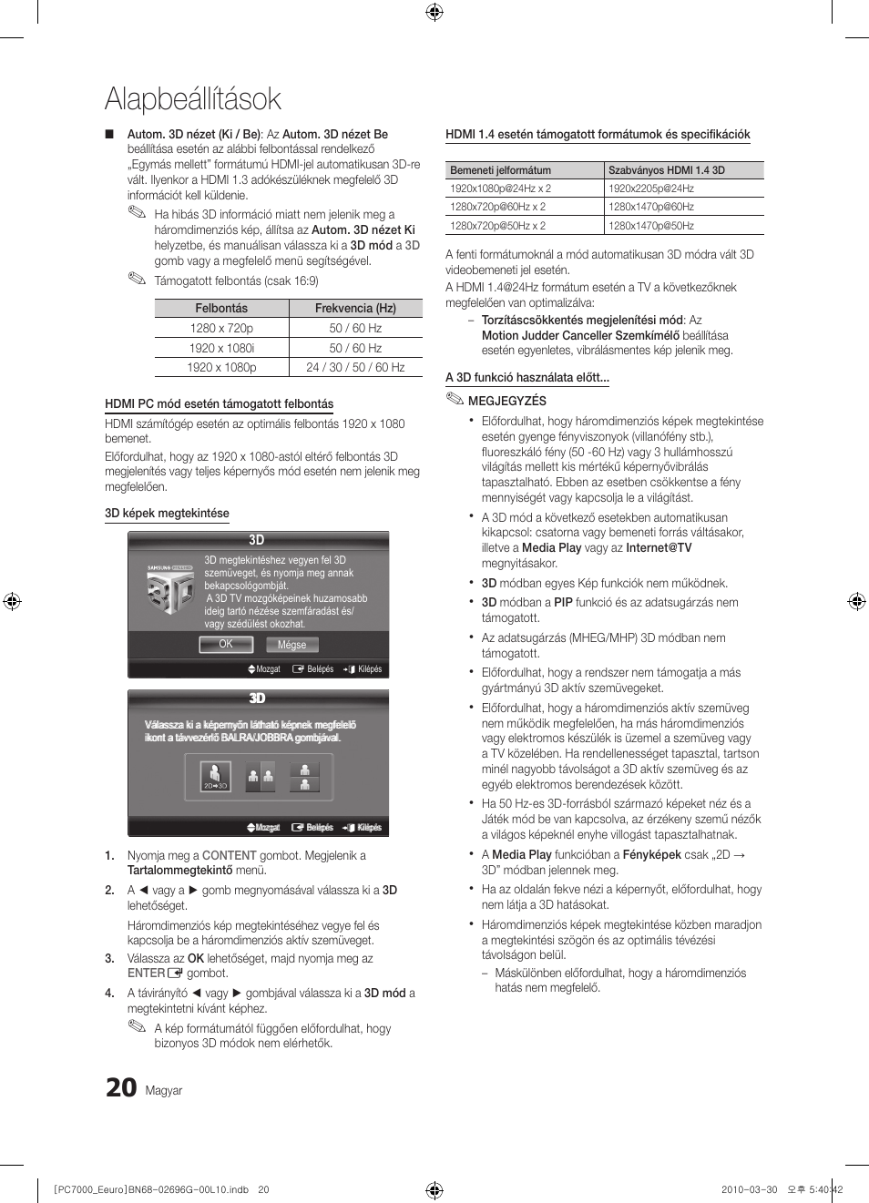 Alapbeállítások | Samsung PS50C7000YW User Manual | Page 82 / 621