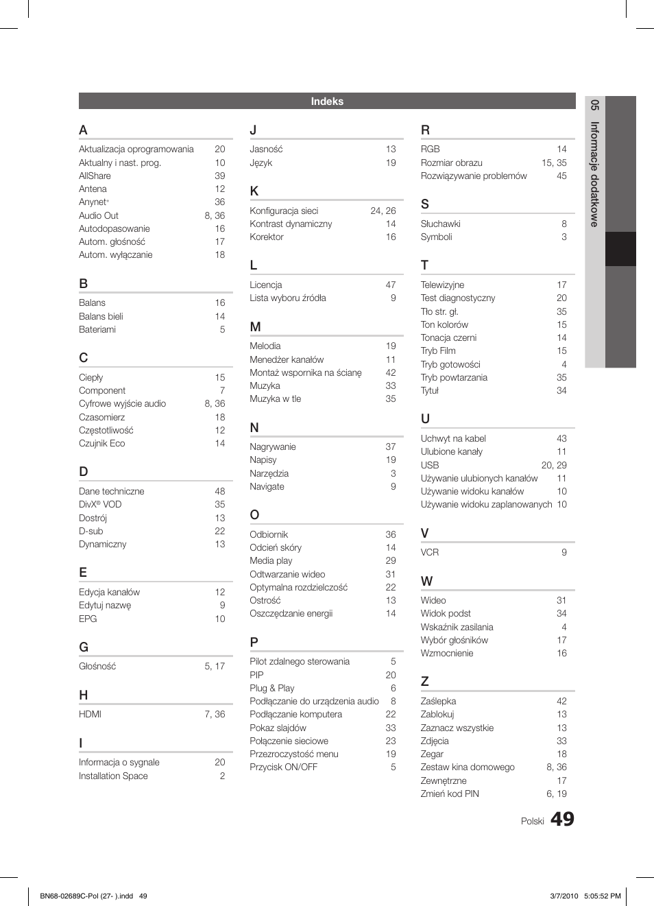 Samsung LE40C630K1W User Manual | Page 147 / 491
