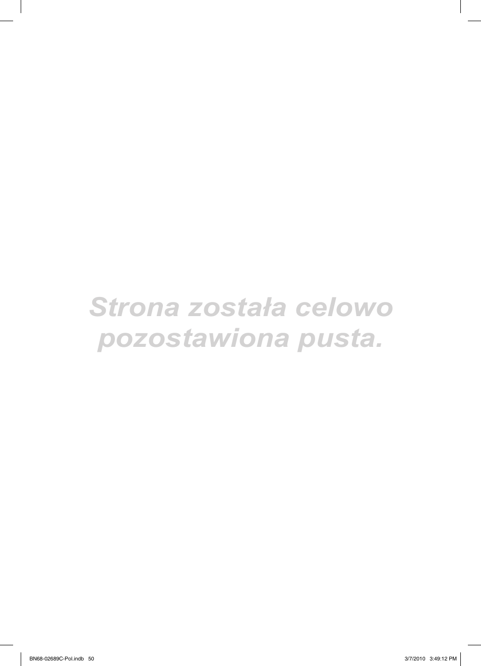 Strona została celowo pozostawiona pusta | Samsung LE40C630K1W User Manual | Page 148 / 491