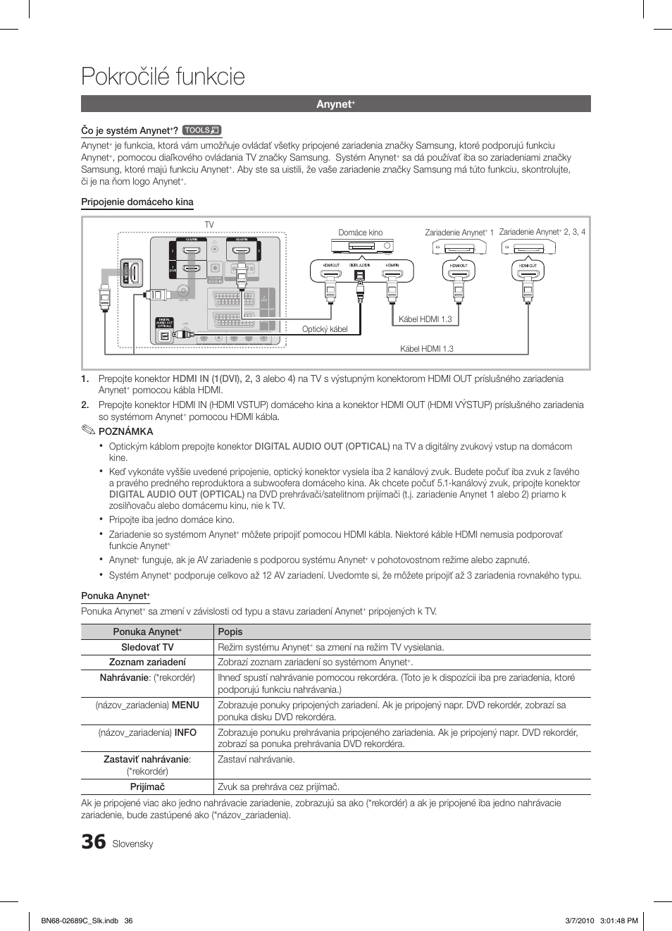 Pokročilé funkcie | Samsung LE40C630K1W User Manual | Page 379 / 491