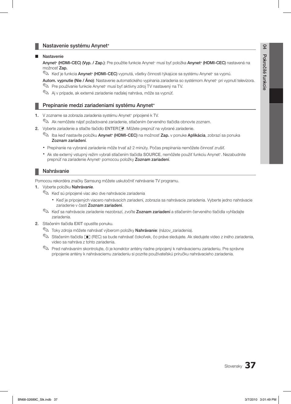 Samsung LE40C630K1W User Manual | Page 380 / 491