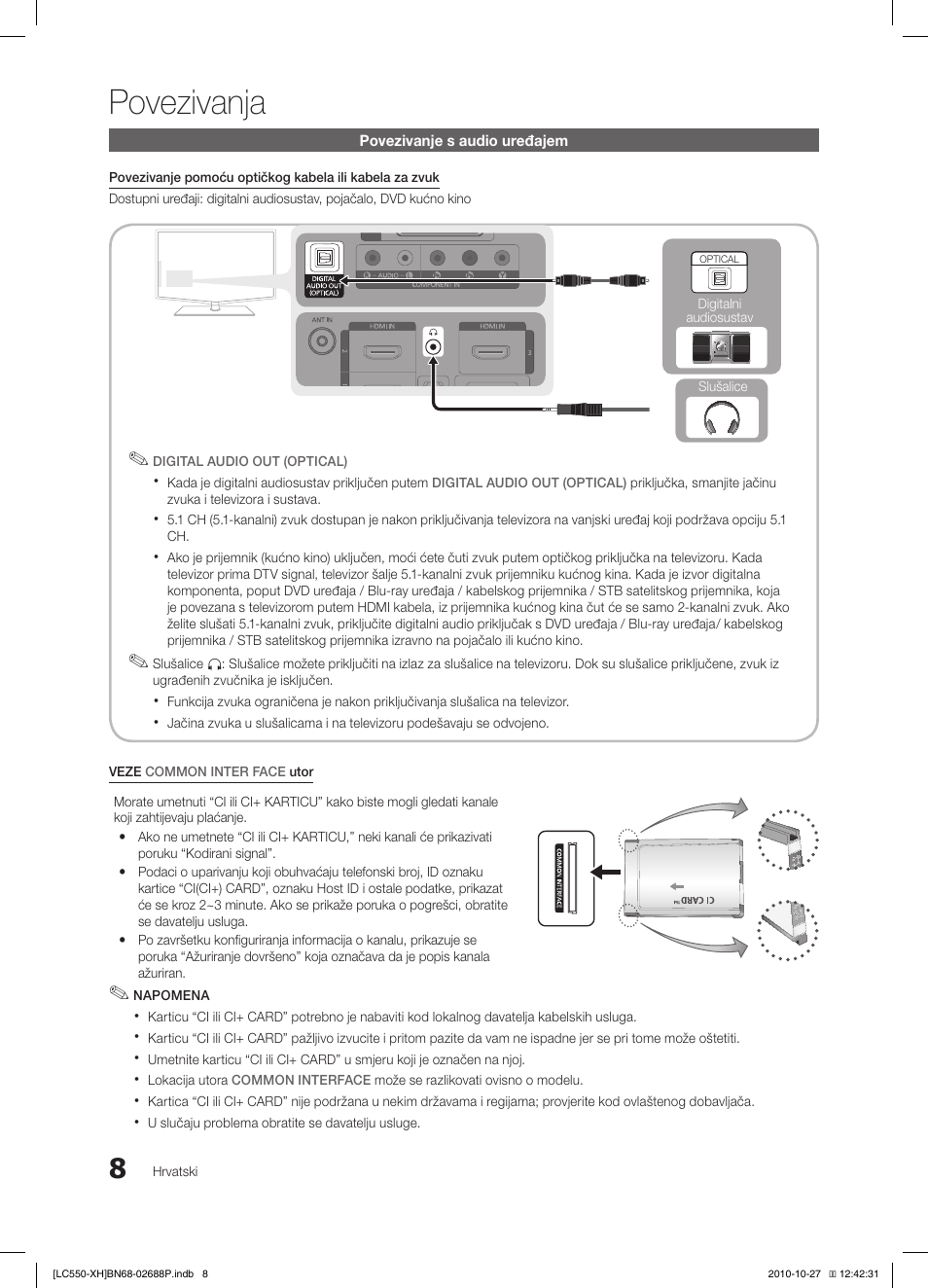 Povezivanja | Samsung LE32C550J1W User Manual | Page 253 / 491
