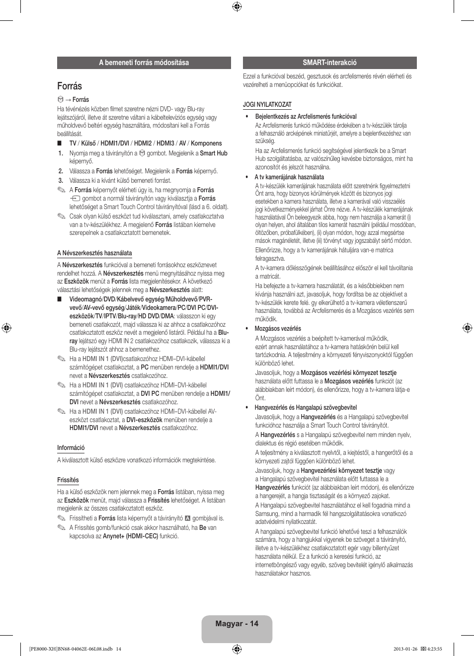 Forrás | Samsung PS51D8000FS User Manual | Page 37 / 185