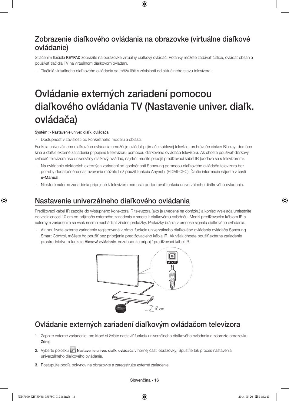 Nastavenie univerzálneho diaľkového ovládania | Samsung UE60H7000ST User Manual | Page 170 / 353