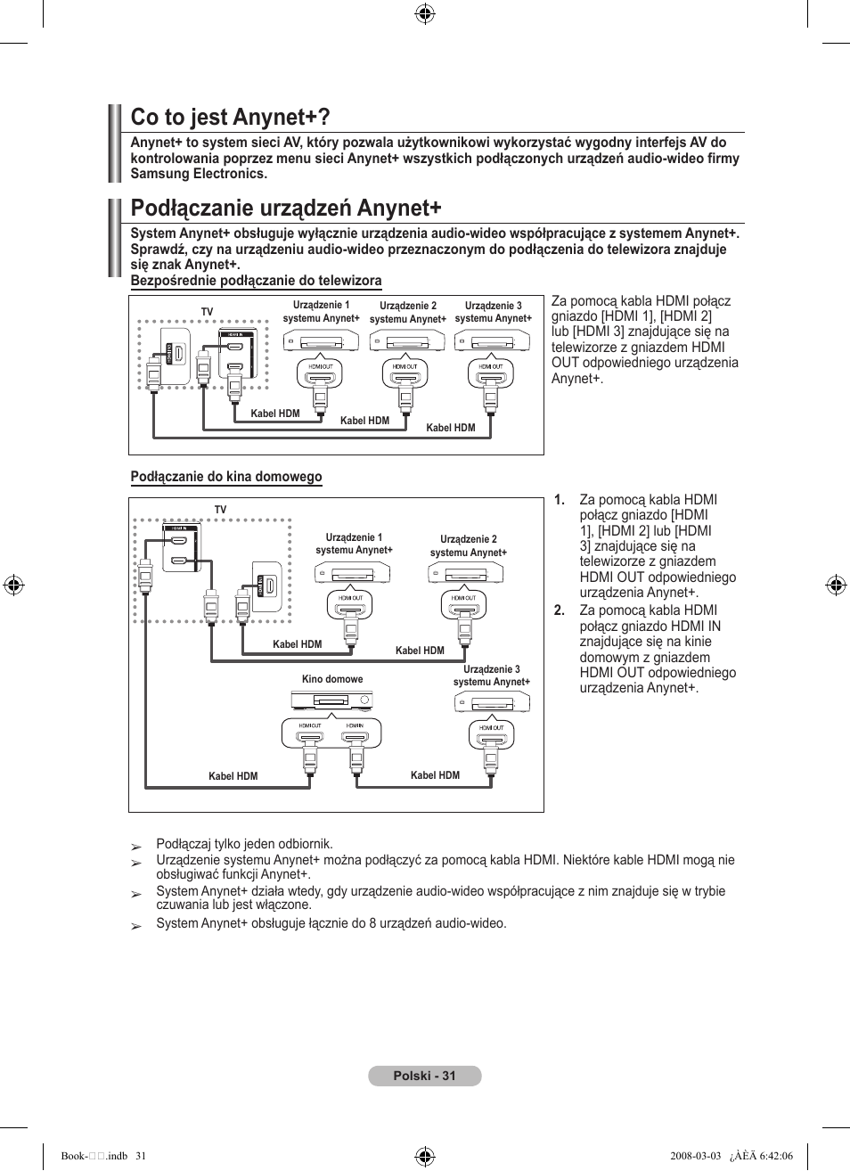 Podłączanie urządzeń anynet, Co to jest anynet | Samsung LE32A450C2 User Manual | Page 387 / 533