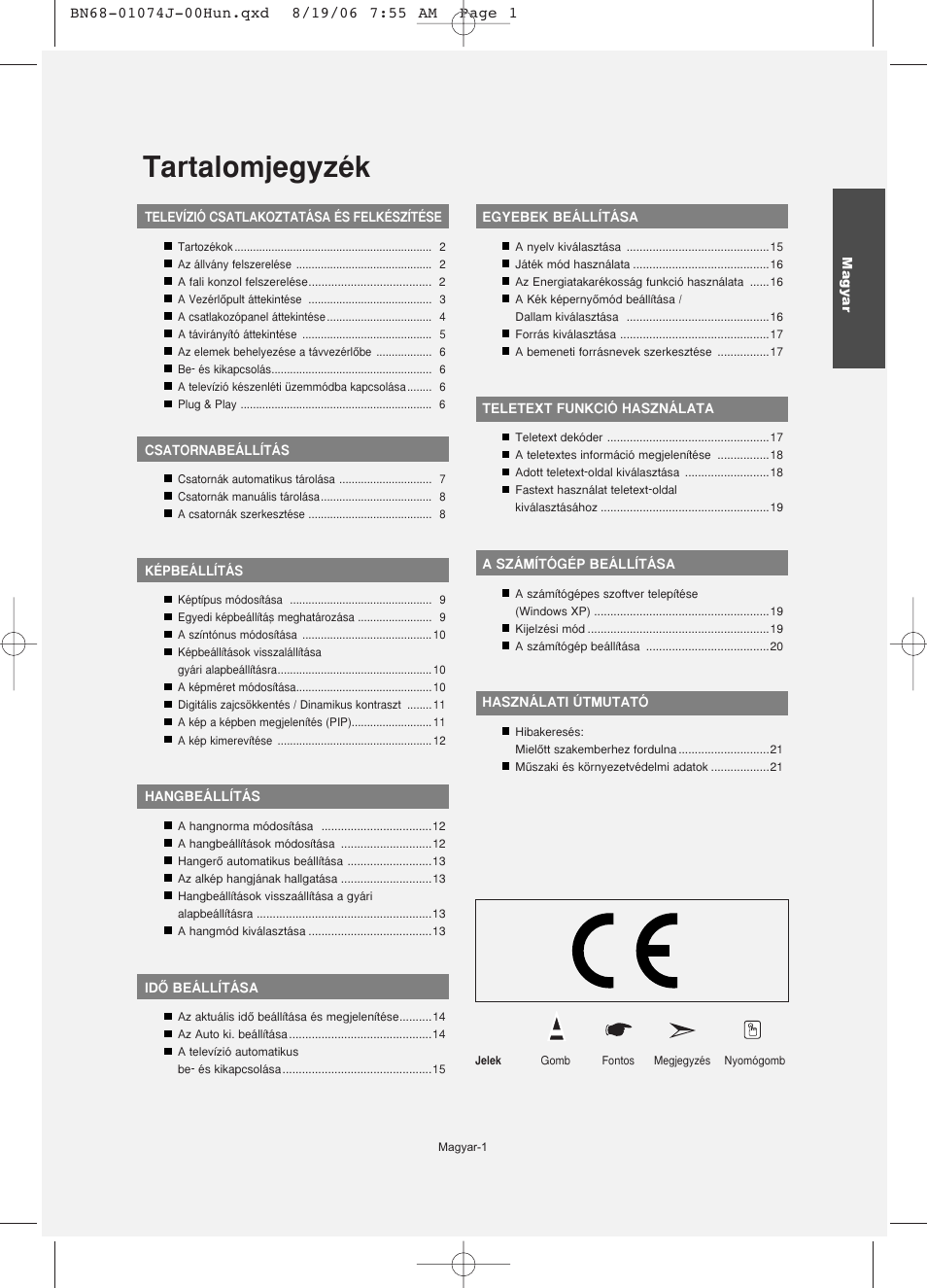 Tartalomjegyzék | Samsung LE23R71W User Manual | Page 24 / 171