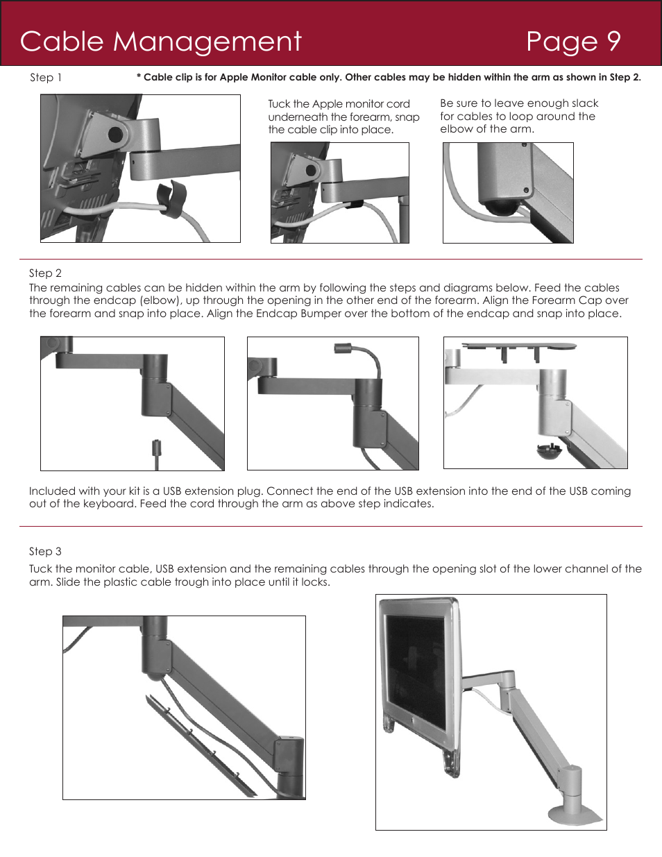 Cable management page 9 | Innovative Office Products 7000 User Manual | Page 10 / 12
