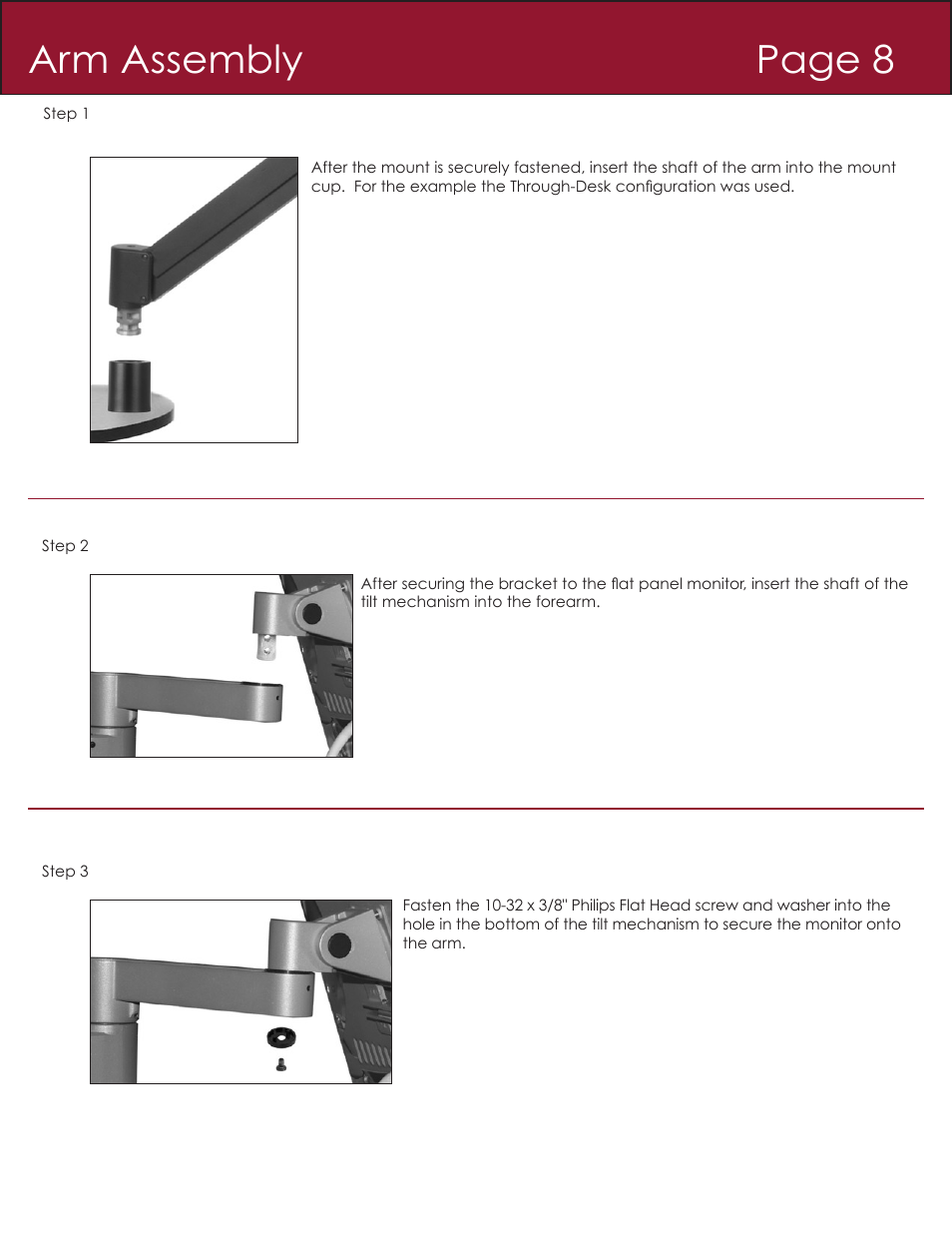 Arm assembly page 8 | Innovative Office Products 7000 User Manual | Page 9 / 12