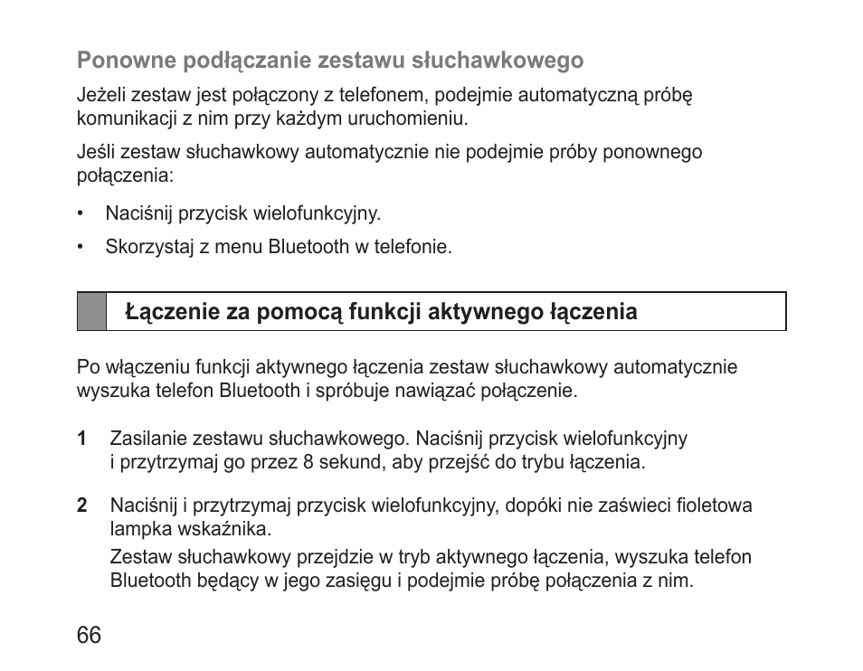 Łączenie za pomocą funkcji aktywnego łączenia | Samsung BHM3100 User Manual | Page 68 / 161